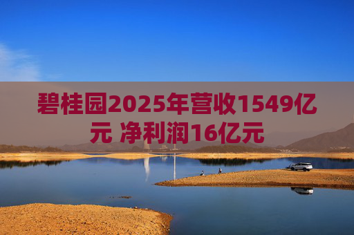 碧桂园2025年营收1549亿元 净利润16亿元