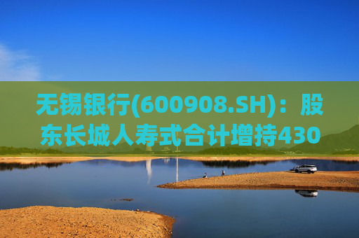 无锡银行(600908.SH)：股东长城人寿式合计增持430万股公司股份