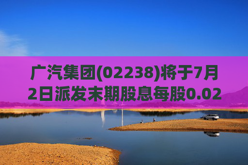 广汽集团(02238)将于7月2日派发末期股息每股0.02175港元