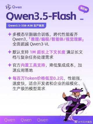 千问大模型：Qwen3.5-Flash来袭，三款中等规模模型全开源