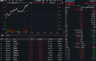 什么情况？炒股软件暴涨，指南针冲击20CM涨停！金融科技ETF（159851）放量涨超3%，迭创阶段新高！