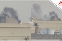 美国驻伊拉克大使馆遭导弹袭击，防空系统被摧毁，现场画面曝光