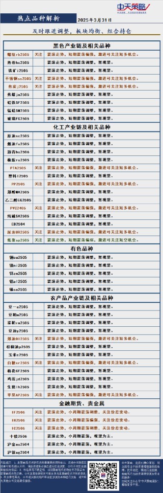中天策略:3月31日市场分析