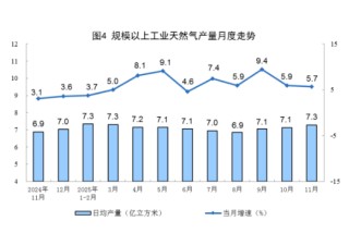 统计局|2025年11月份能源生产情况：工业原煤生产保持稳定 原油生产增速加快