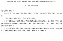 赵普涛获批担任长安银行董事