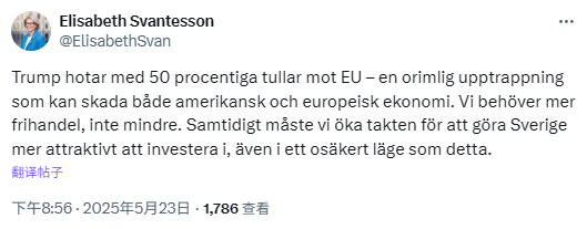 瑞典财政部长:特朗普对欧盟的关税是不合理行为 第1张 瑞典财政部长:特朗普对欧盟的关税是不合理行为 第1张
