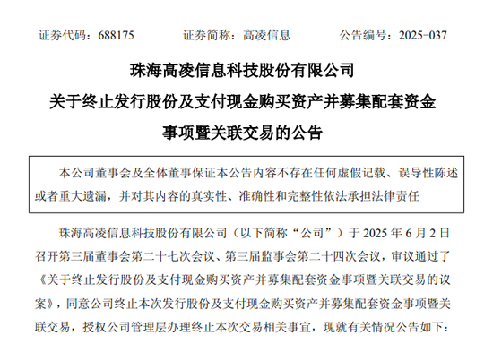 688175，终止重大资产重组  第1张