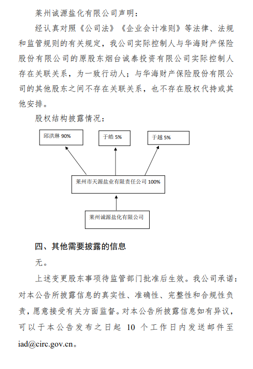 华海财险披露变更股东有关情况，15%股权拟生变  第4张
