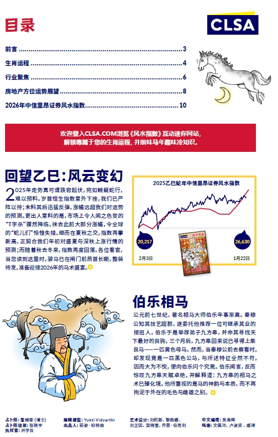 【娱乐向】信不信由你！2026中信里昂风水指数 12生肖运势图  第3张