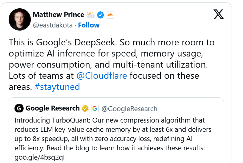 谷歌突破性算法震惊硅谷 华尔街激辩:内存需求要降温了? 第4张 谷歌突破性算法震惊硅谷 华尔街激辩:内存需求要降温了? 第4张